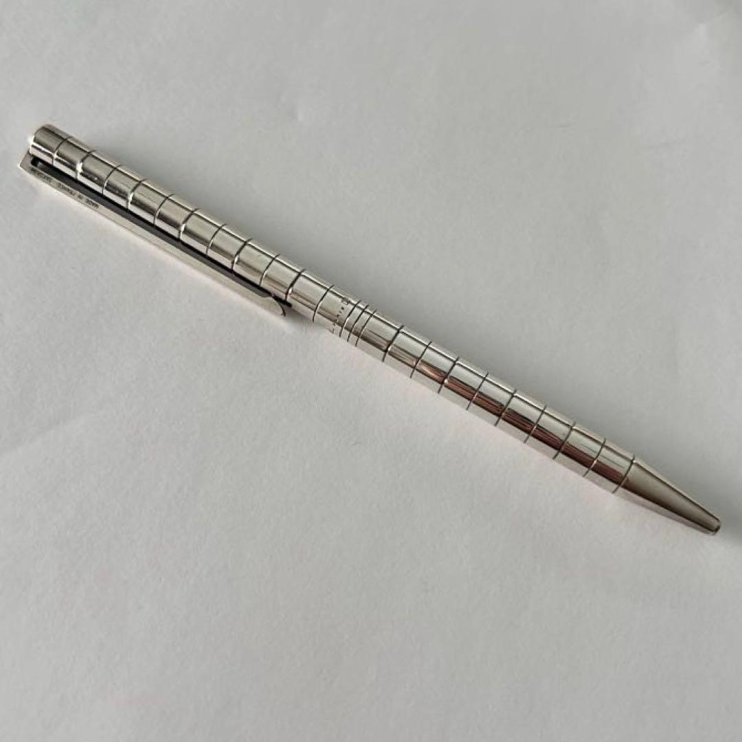 S.T.DUPONT エステーデュポン シルバー ストライプデザイン ボールペン