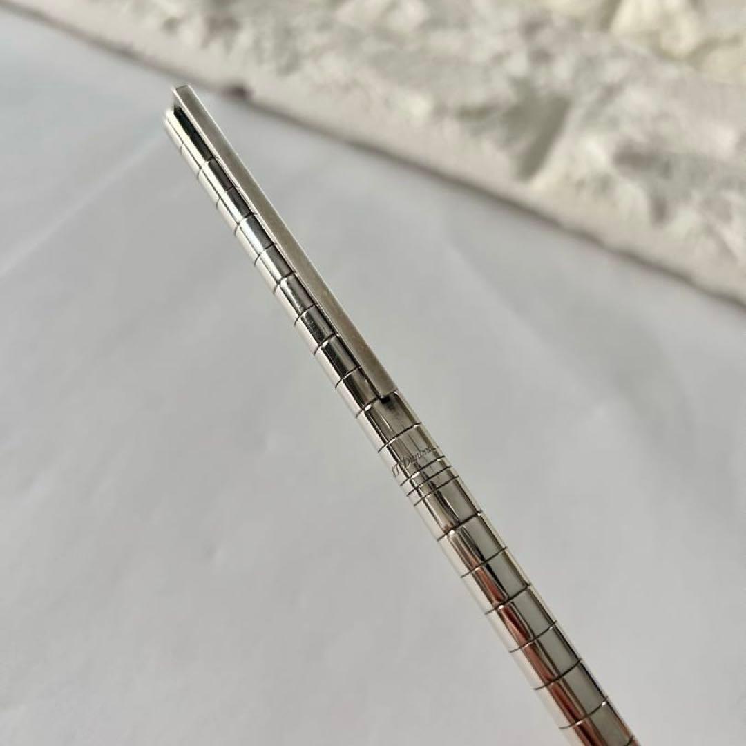 S.T.DUPONT エステーデュポン シルバー ストライプデザイン ボールペン