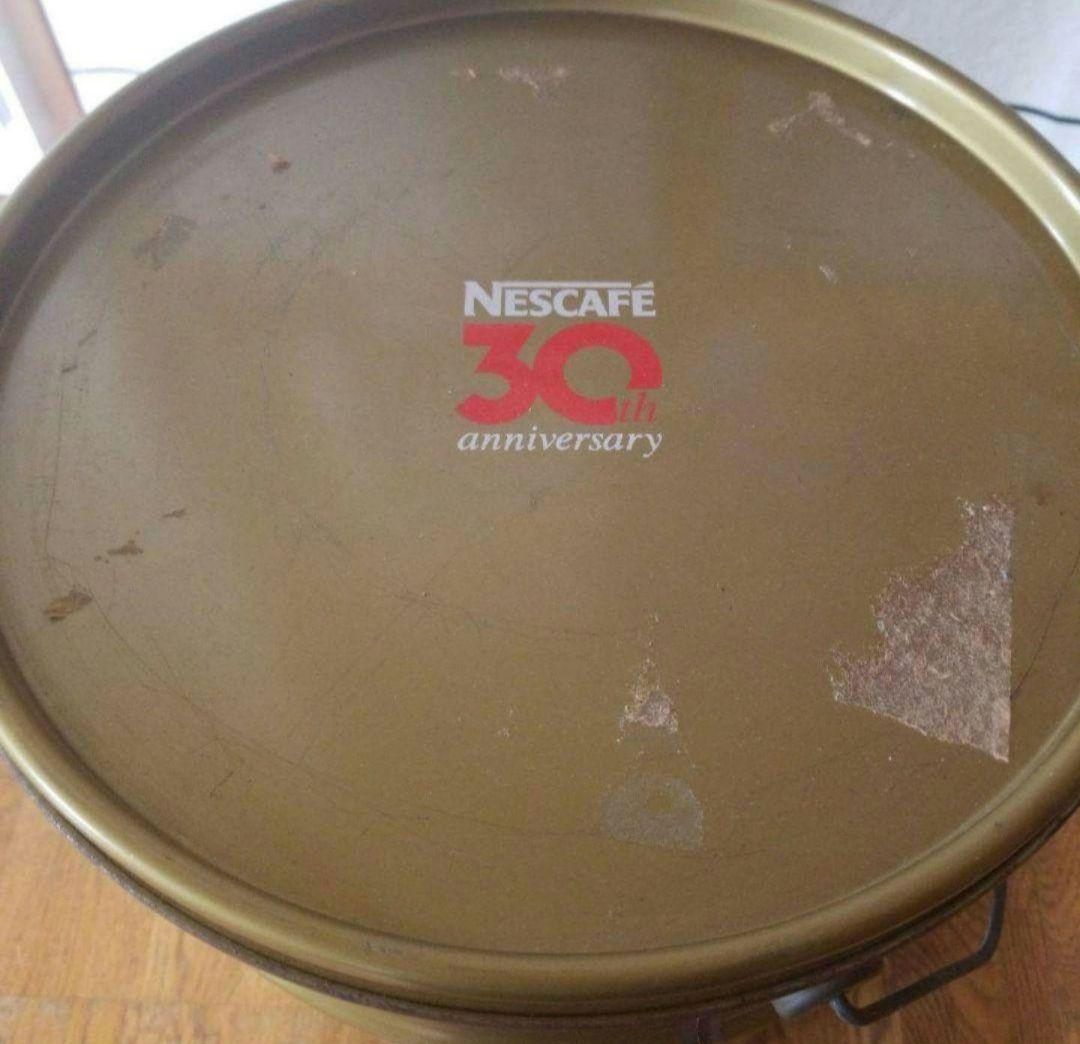 非売品 ネスカフェ インスタントコーヒー 30周年記念 缶 ゴールド ブリキ