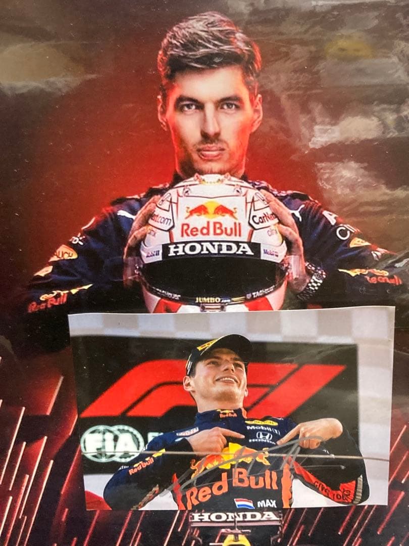 Formula1 マックスフェルスタッペン 直筆サイン フォト ポスター 付き