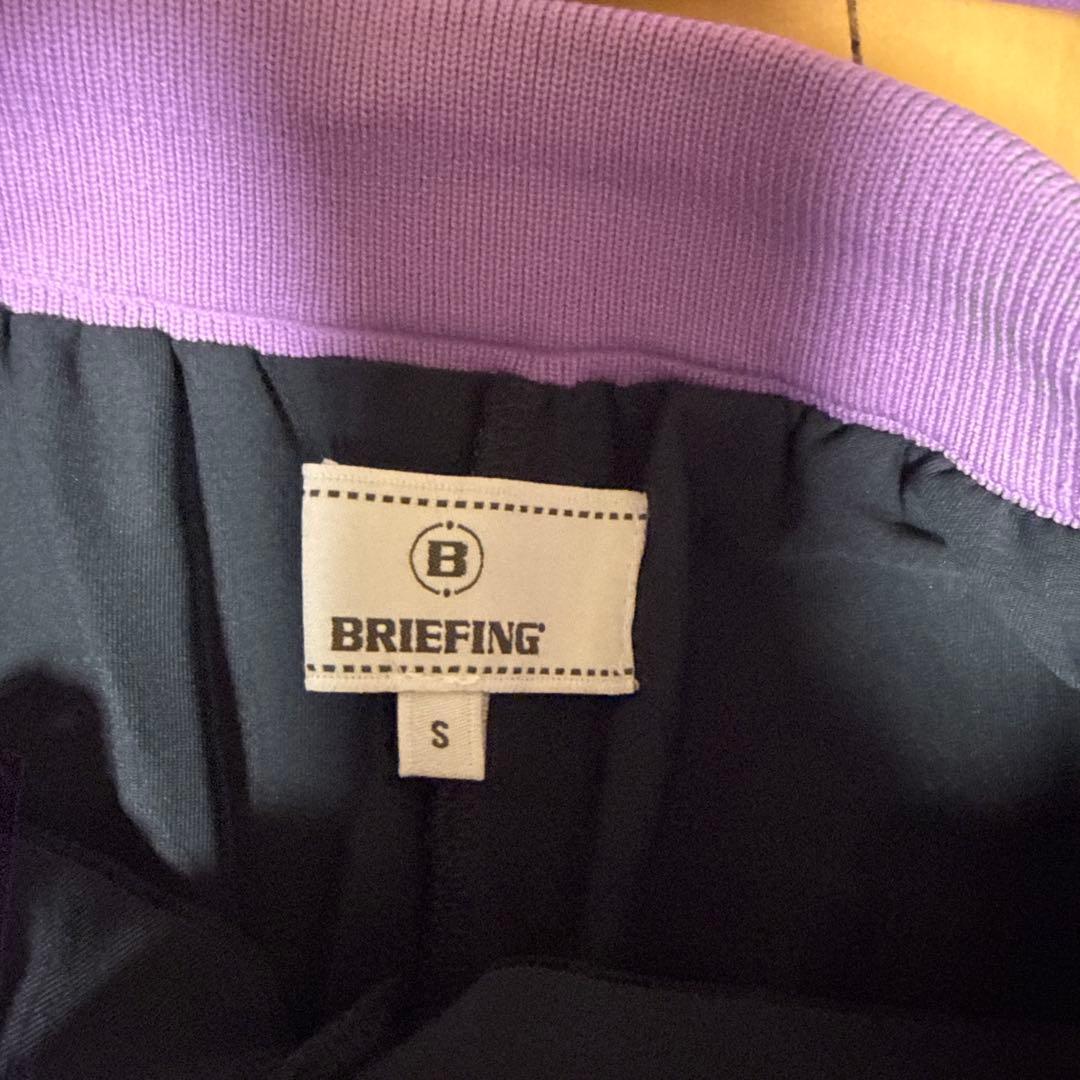 BRIEFING 紫と白のストライプ セーター MスカートS