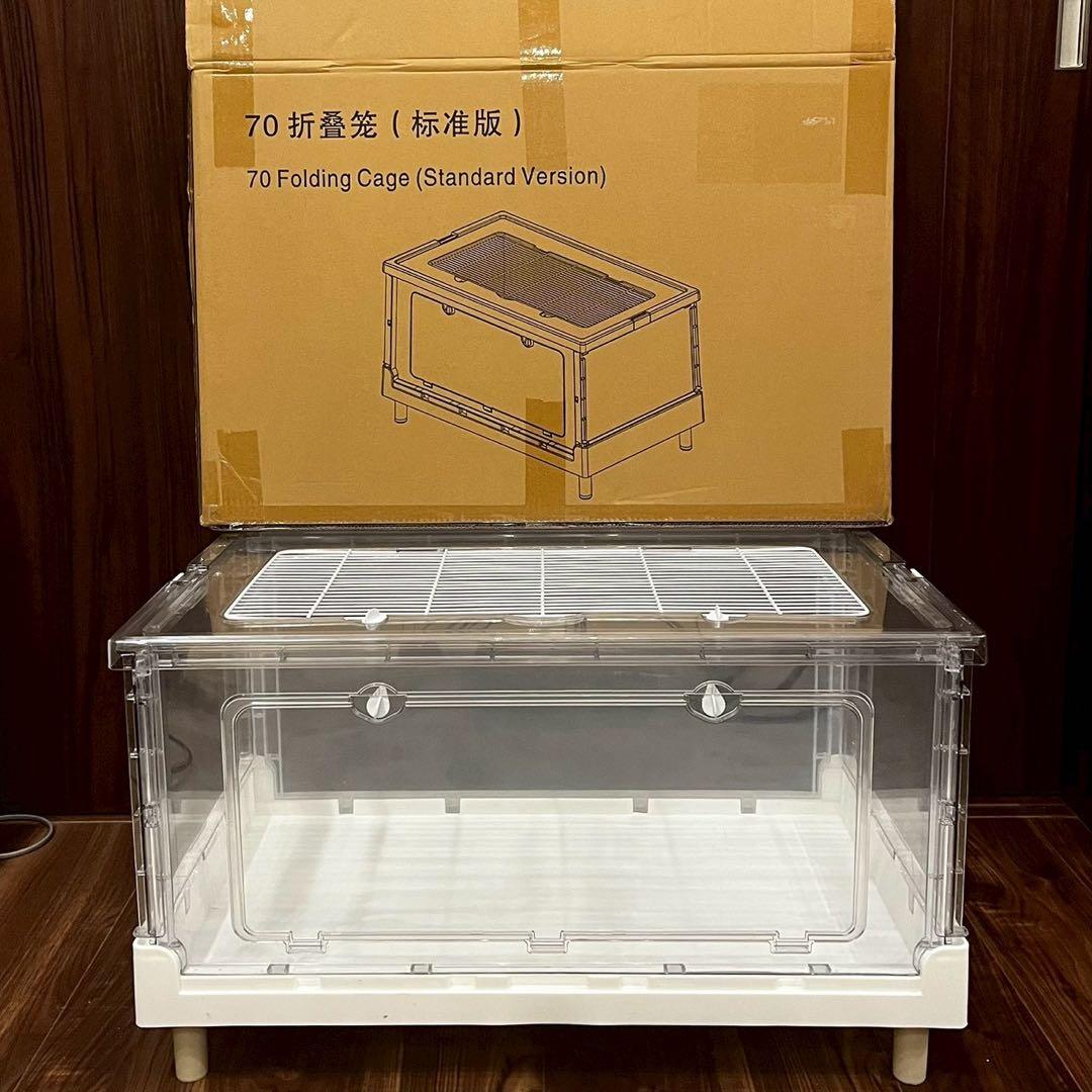 折り畳み式アクリル透明ケージ 小動物　大型　小動物ケージ　アクリルケージ
