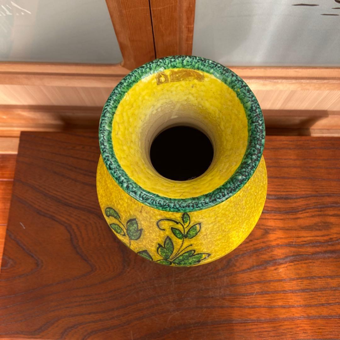 ヨーロッパアンティーク イタリア製色絵花の図大花瓶