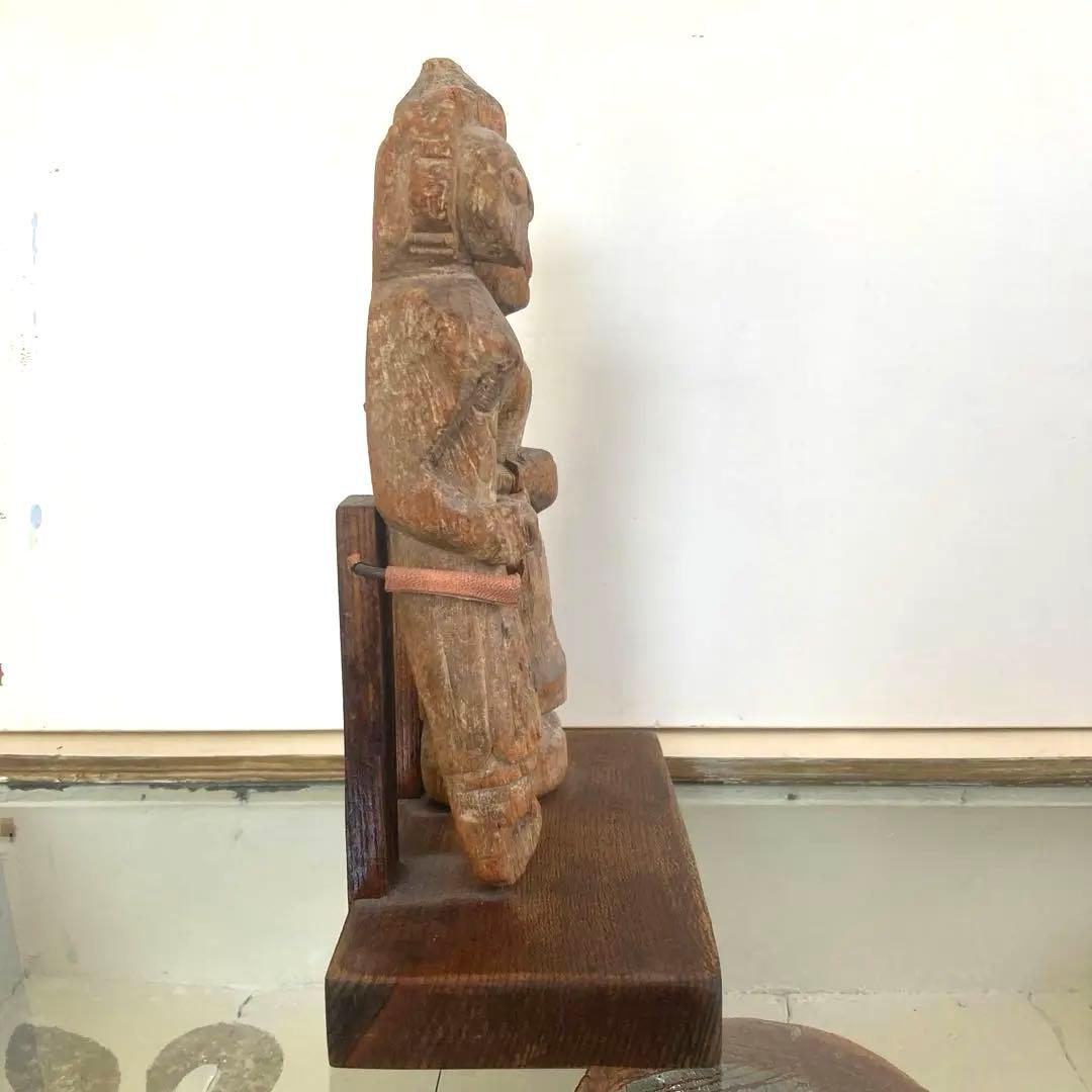 インド民族木彫像ペア｜ギャラリー猫購入品｜宗教民芸・アートオブジェ（H27cm）