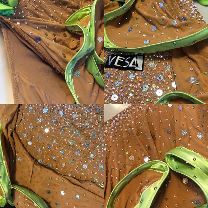 社交ダンス ライム ラテンドレス 衣装 美品 ベサ