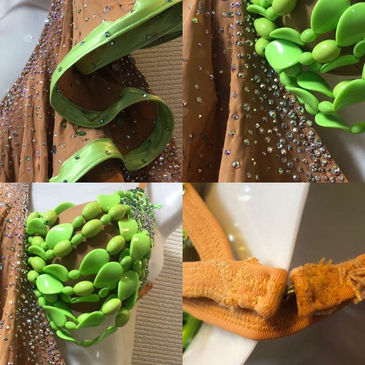 社交ダンス ライム ラテンドレス 衣装 美品 ベサ