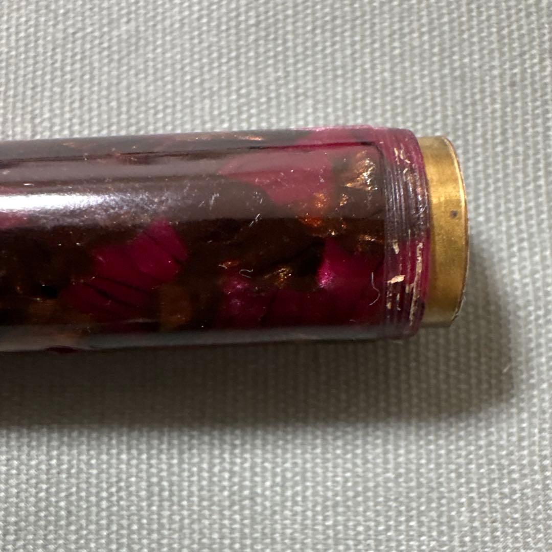 紫と黒のマーブル万年筆　ウォーターマン