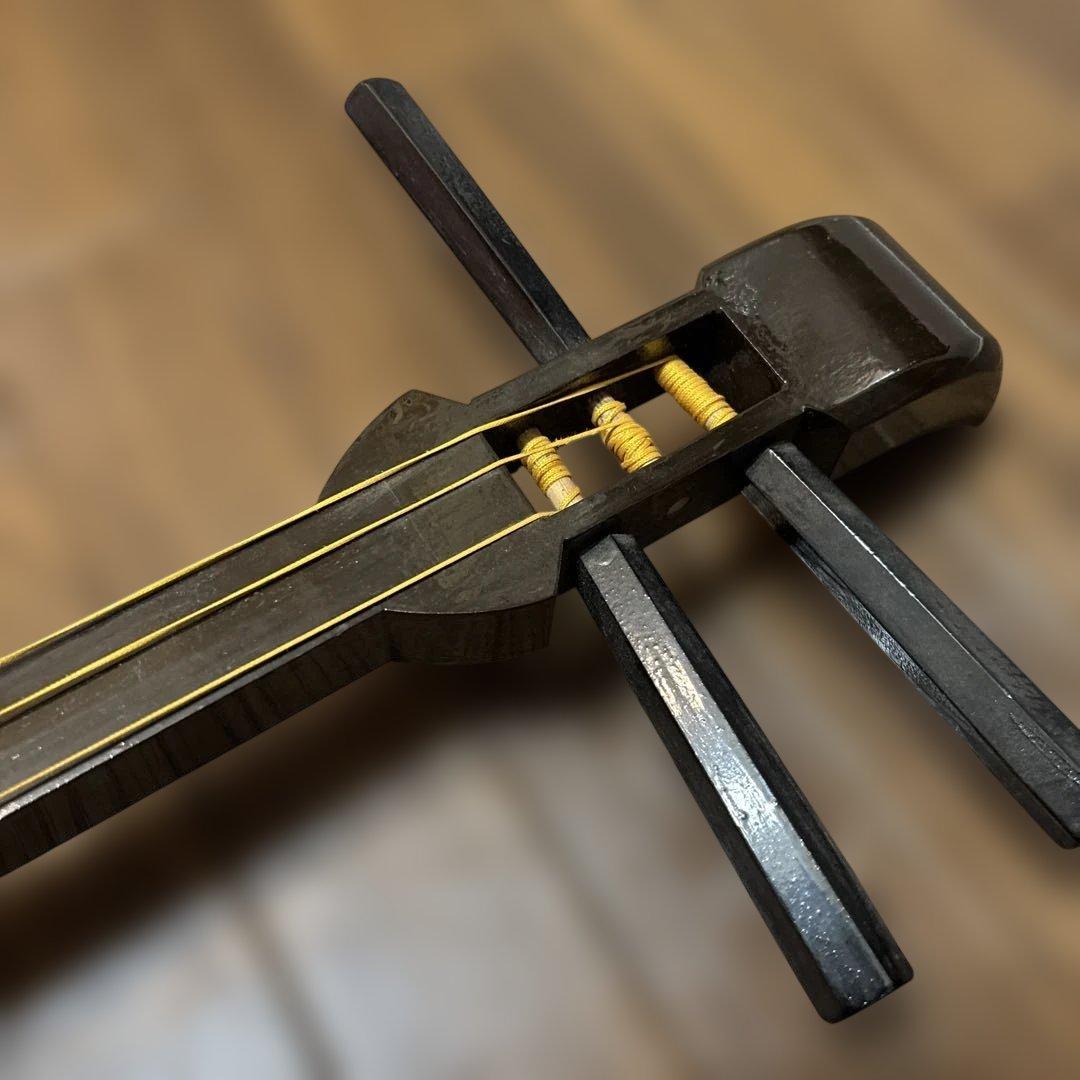 大衆演劇　日本舞踊　三味線本体 白/緑