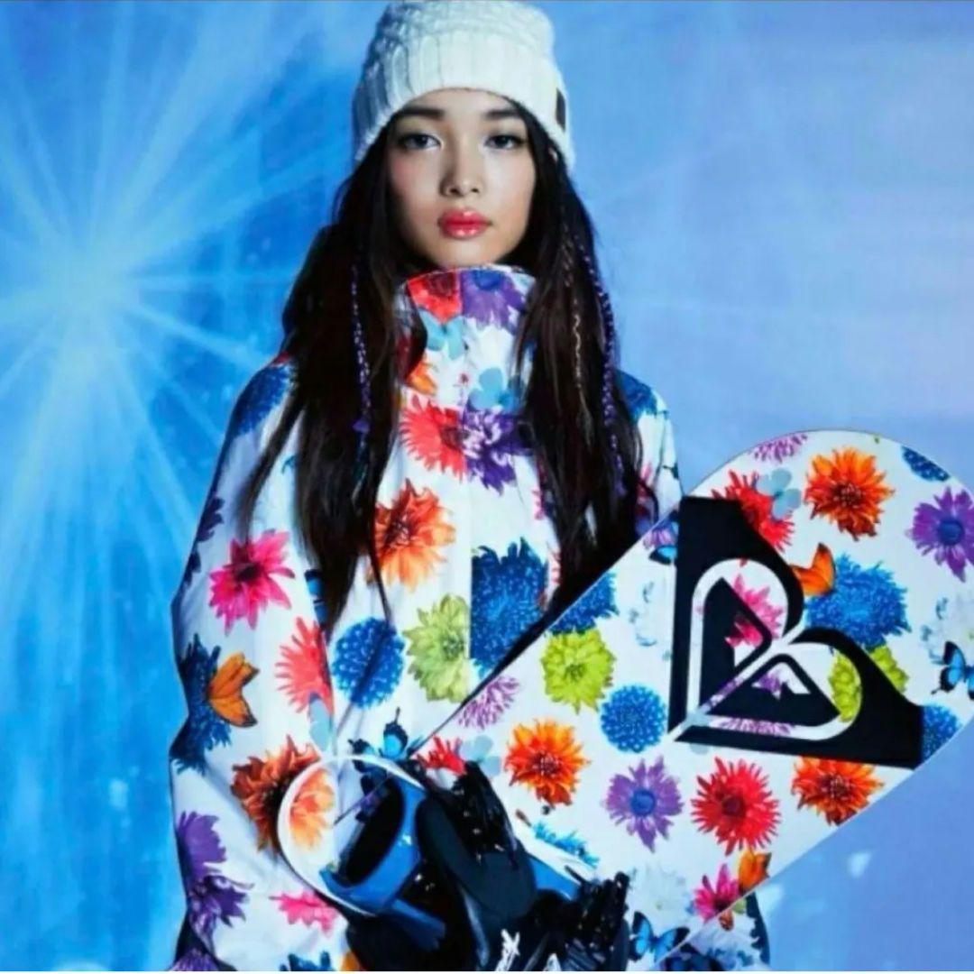 ロキシー　スノボ　ウェア　蜷川実花　ROXY ジャケット　花柄　白　スノーウェア