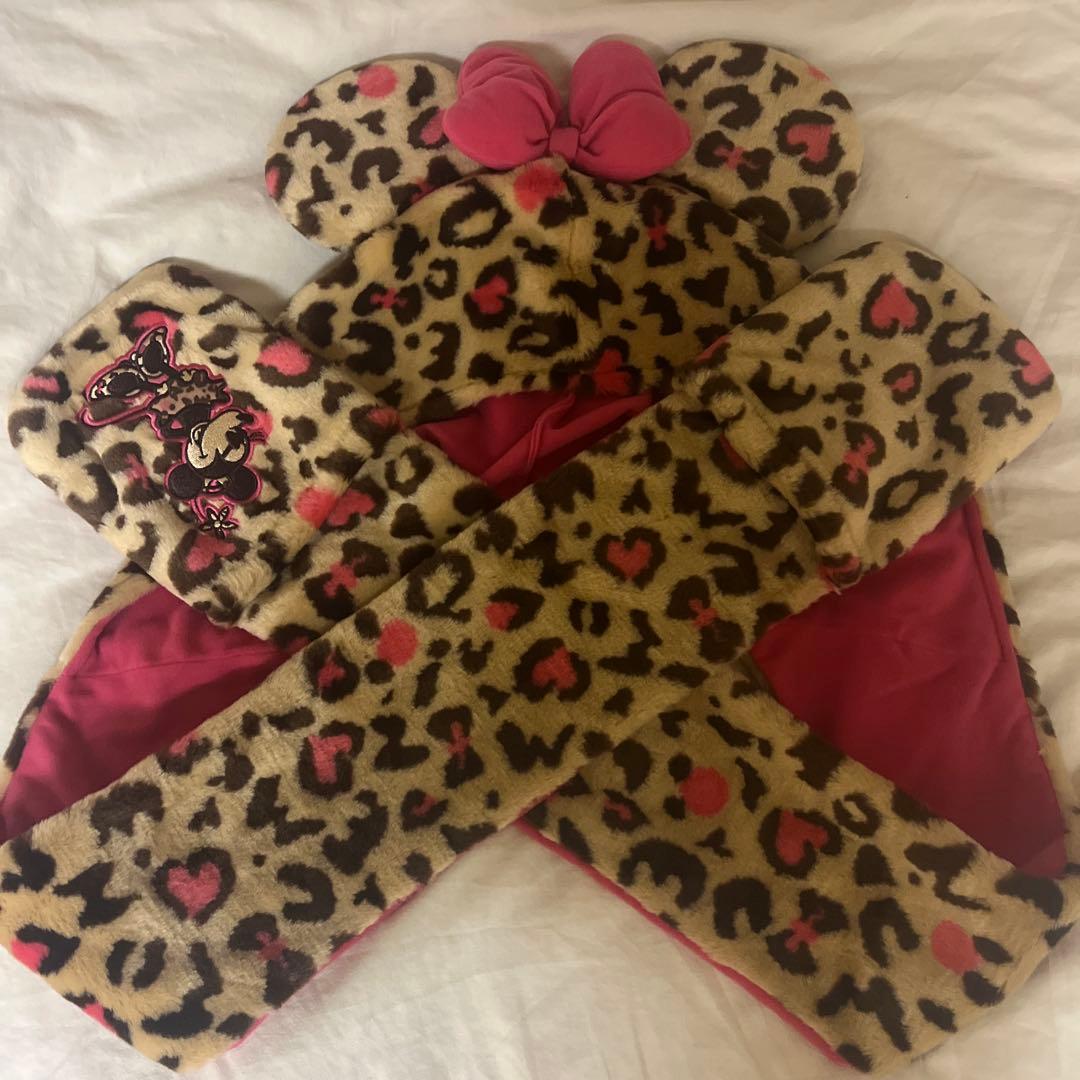 ディズニー カチューシャ マフラーキャップ ヒョウ柄