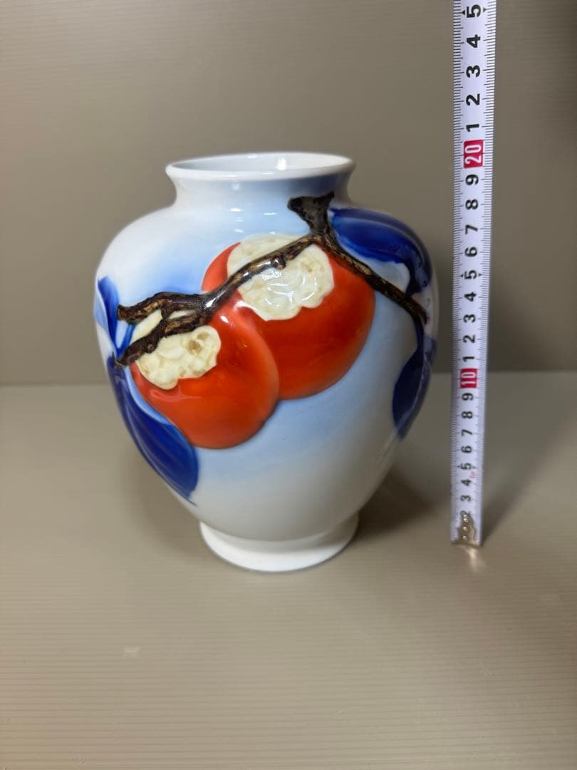 2246 深川製磁　柿文　花瓶　時代物