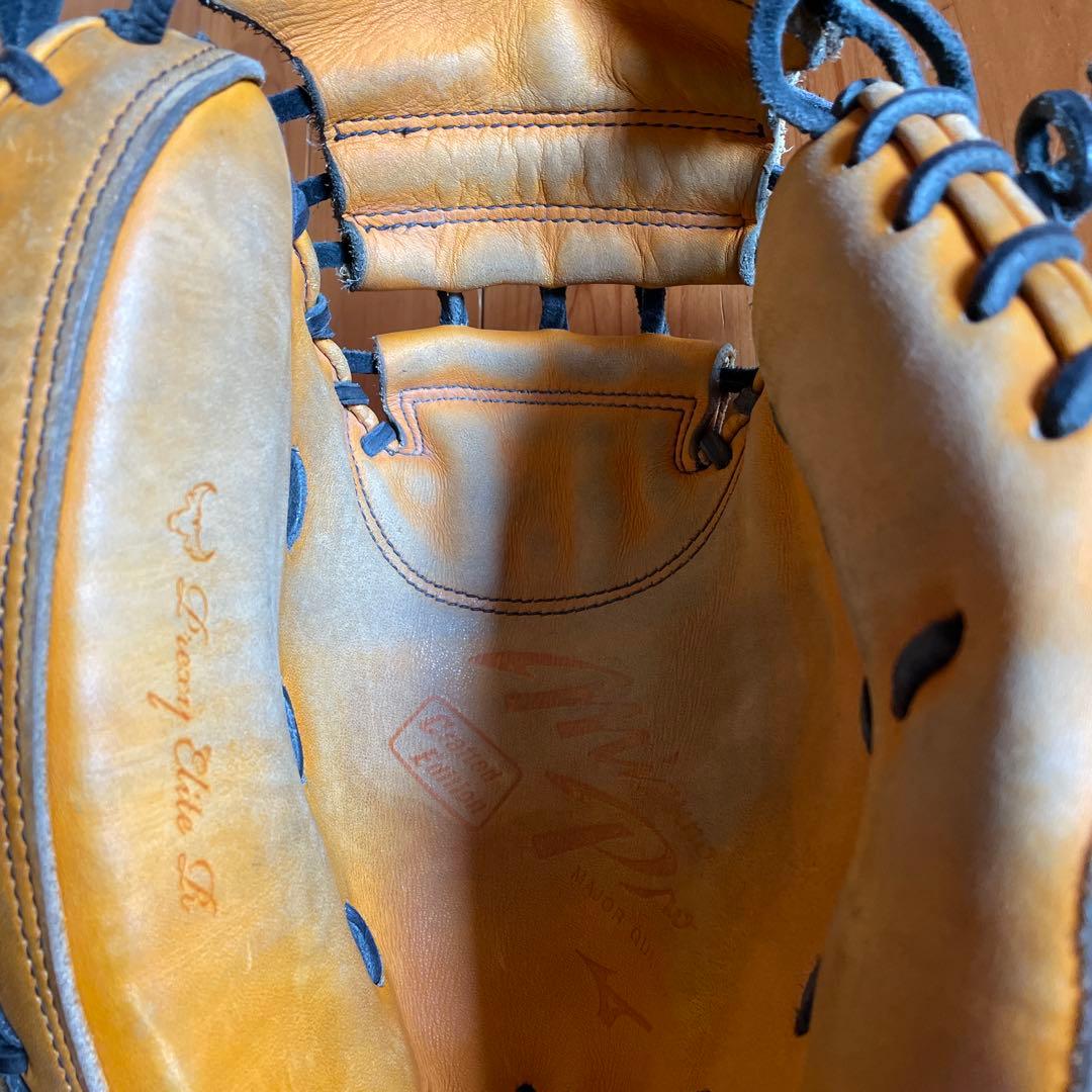 最終値下げ　軟式野球Mizuno Proキャッチャーミット 黄色 レザー