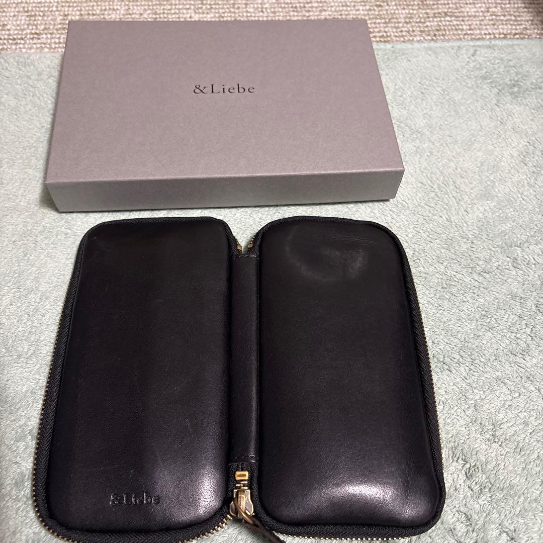 &Liebe 黒 レザー 筆箱