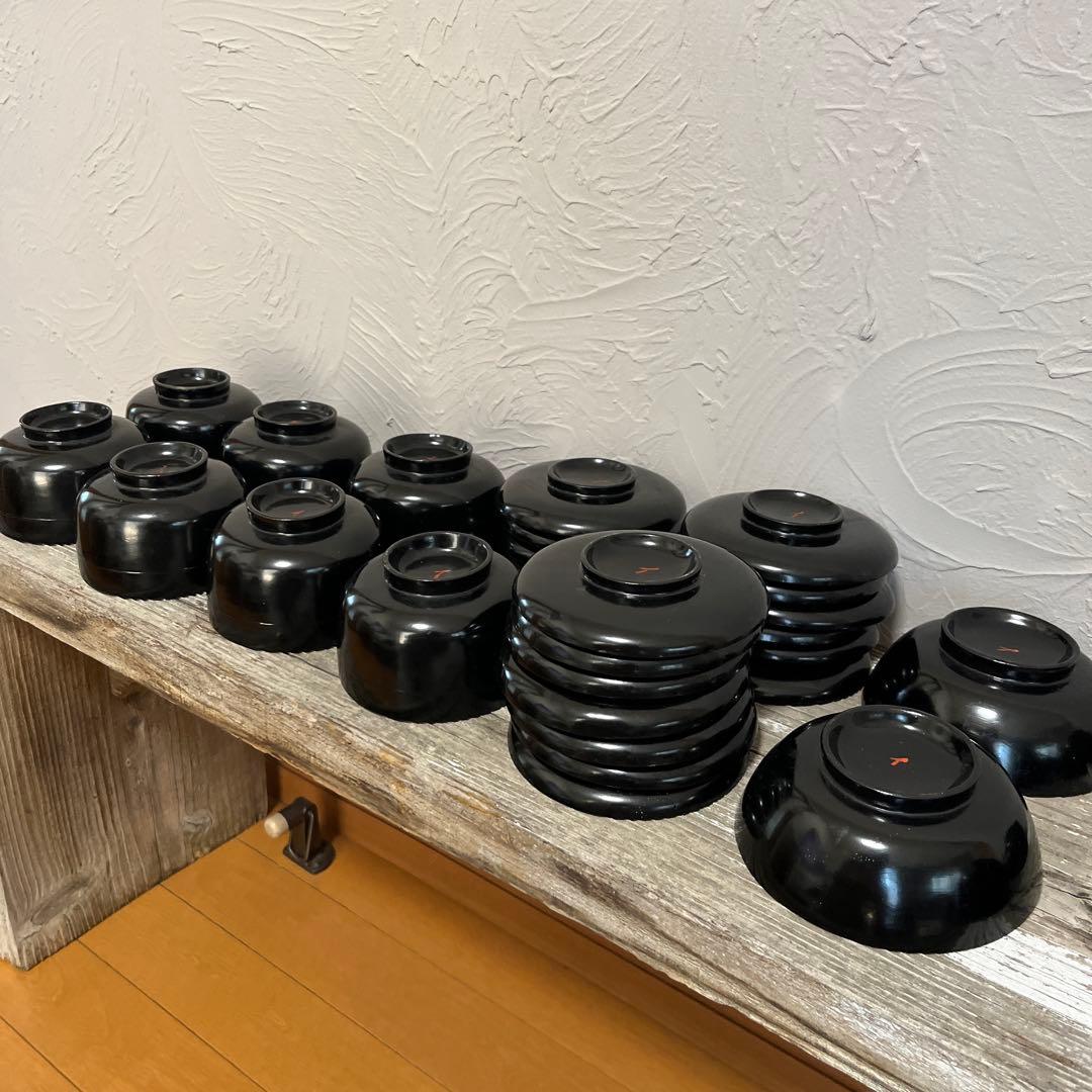 年代物漆椀　約40個　漆椀大量【メルカリ便】本日限定価格