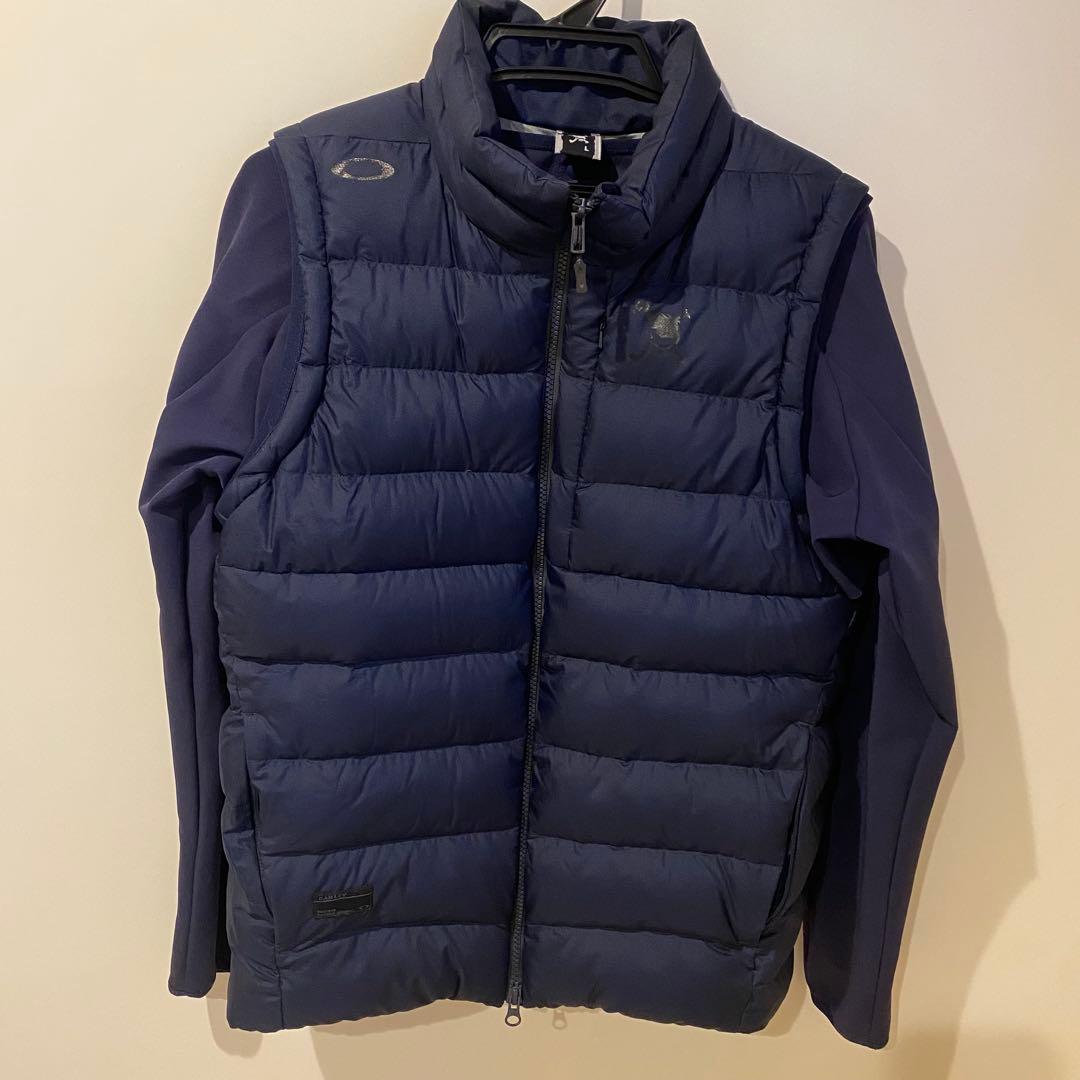 OAKLEYゴルフウェアメンズ　ダウンベスト　ジャケット　ネイビーL