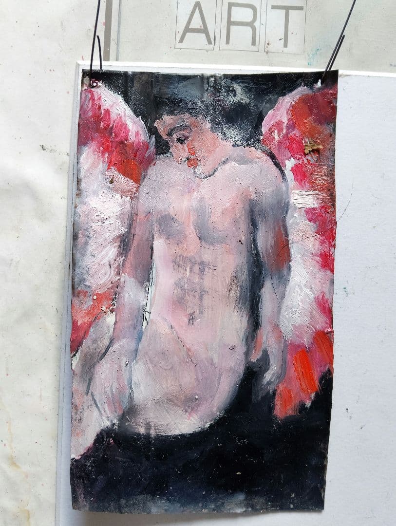 表現主義 天使 油彩画