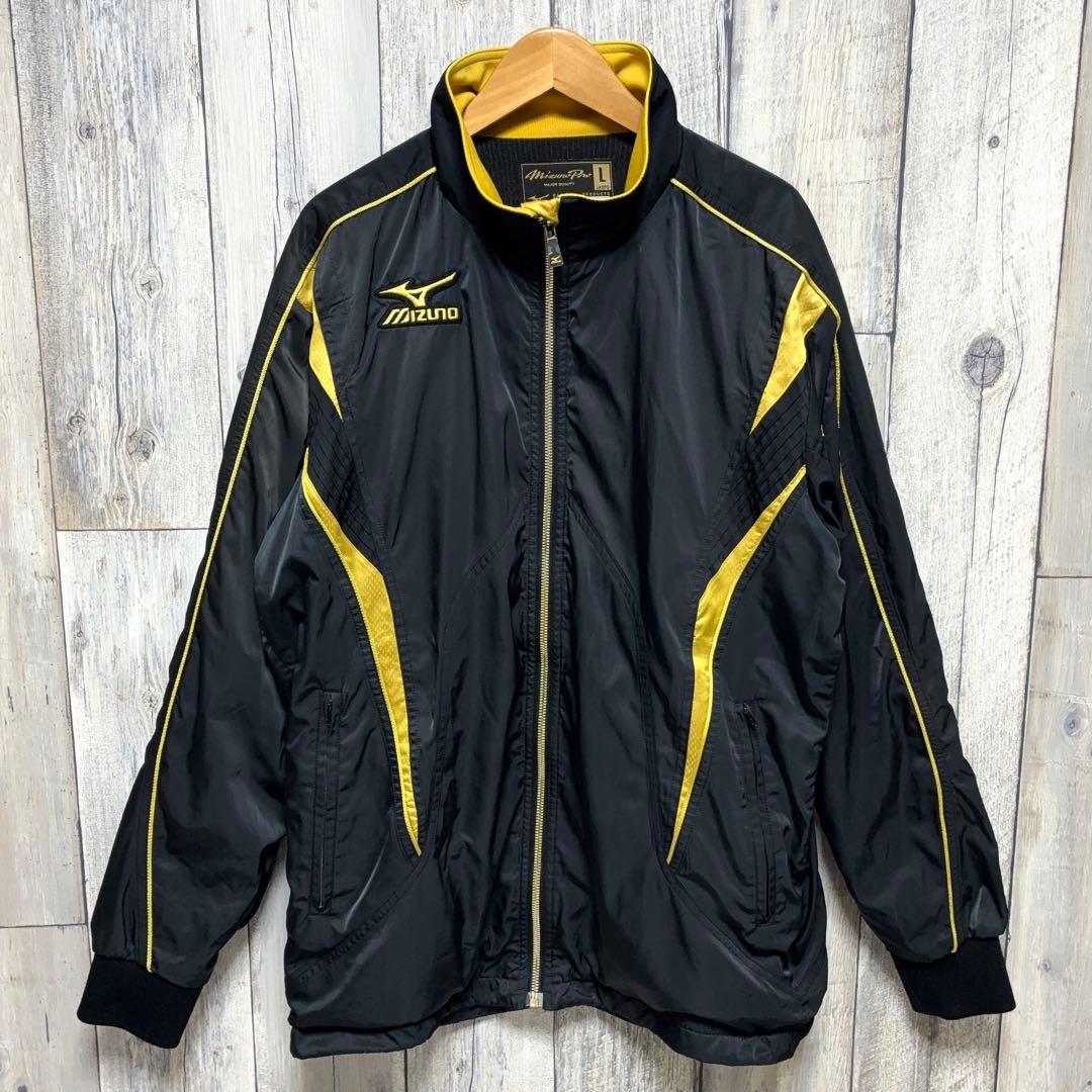 ミズノプロ ブレスサーモ ウインドブレーカー 上下 セットアップ 黒×金 L