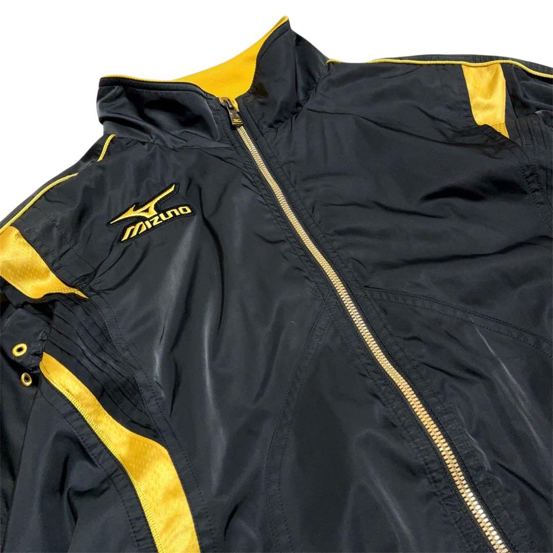 ミズノプロ ブレスサーモ ウインドブレーカー 上下 セットアップ 黒×金 L