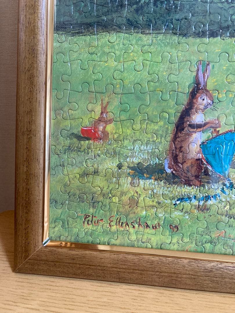 千P⑨ディズニーくまのプーさん　ジグソーパズル　木額55×77㎝　完成品　極美品