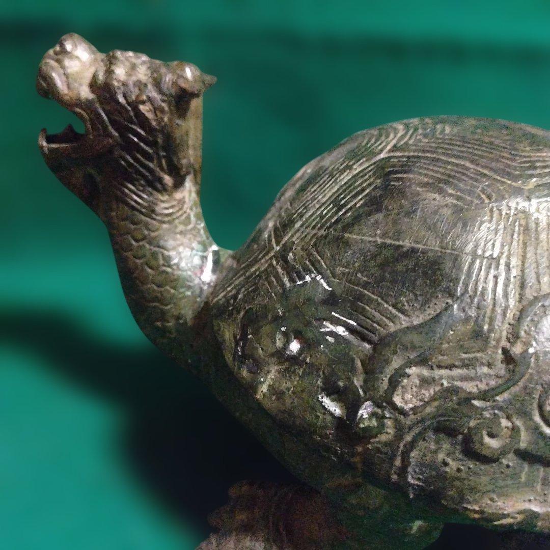 ブロンズ亀の彫刻　霊獣　銅製