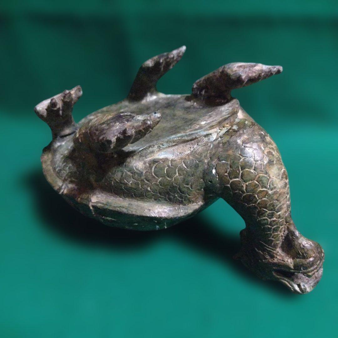 ブロンズ亀の彫刻　霊獣　銅製