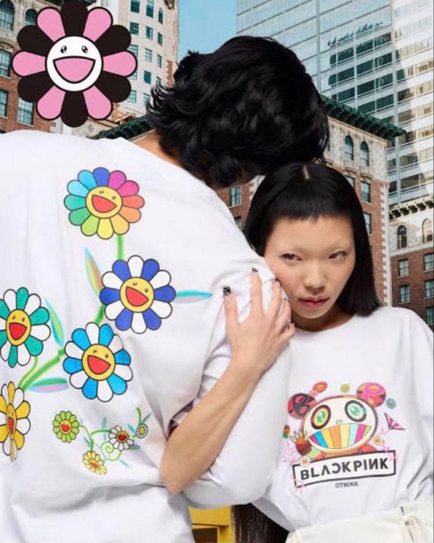 美品 村上隆 BLACKPINK FLOWER GARDEN Tシャツ XS