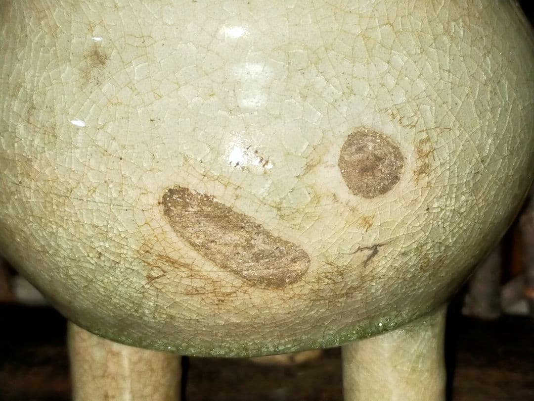 ♥中国♥　青磁　三足　香炉　骨董　古玩