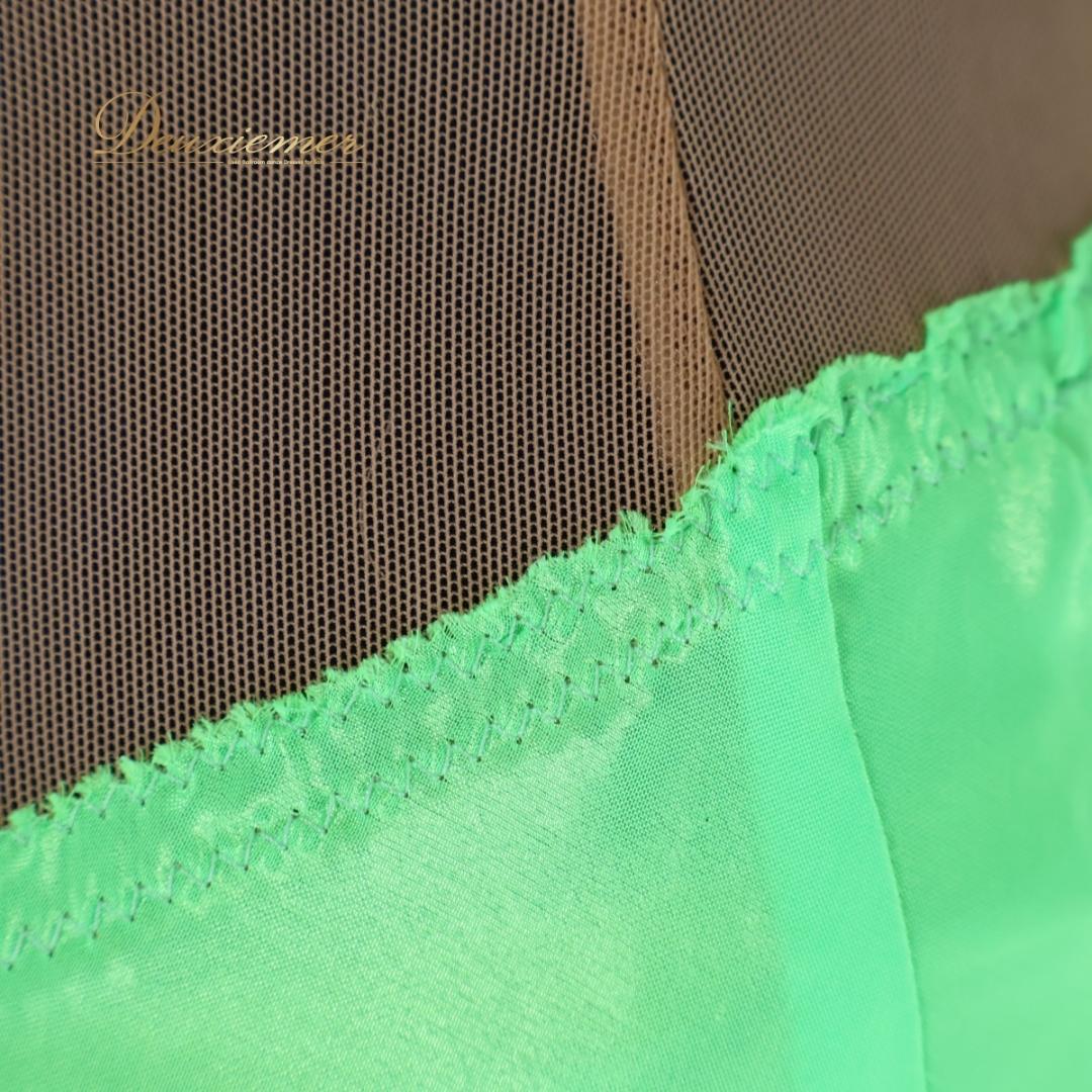 【ダンス衣装】グリーン インナー ワンピース 緑 ベージュ 胸パッド レオタード