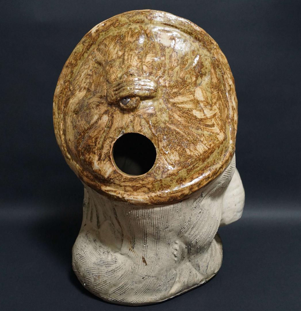 信楽焼 狸庵 大型たぬき 狸 高さ35.5㎝ 福来るたぬき 縁起物タヌキ八相縁起