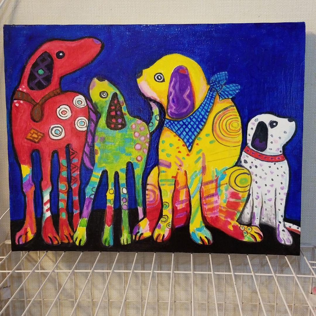 油絵　saosao専用　ベストフレンド*犬