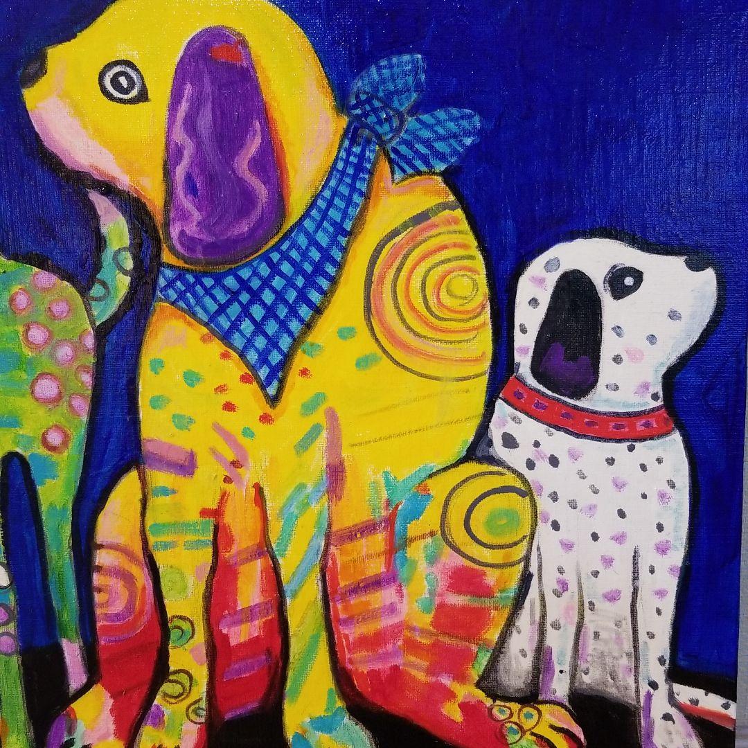 油絵　saosao専用　ベストフレンド*犬