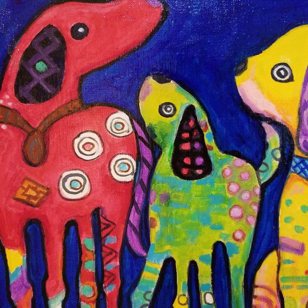 油絵　saosao専用　ベストフレンド*犬