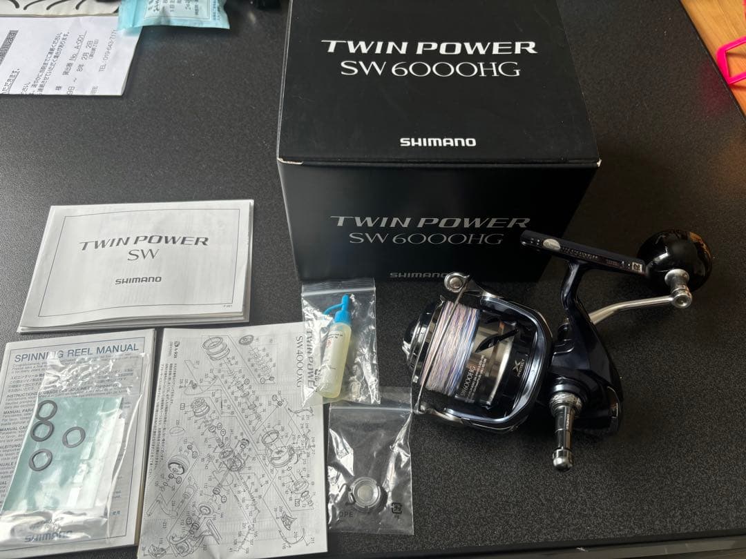 SHIMANO 21TWIN POWER SW 6000HG リールスタンド付