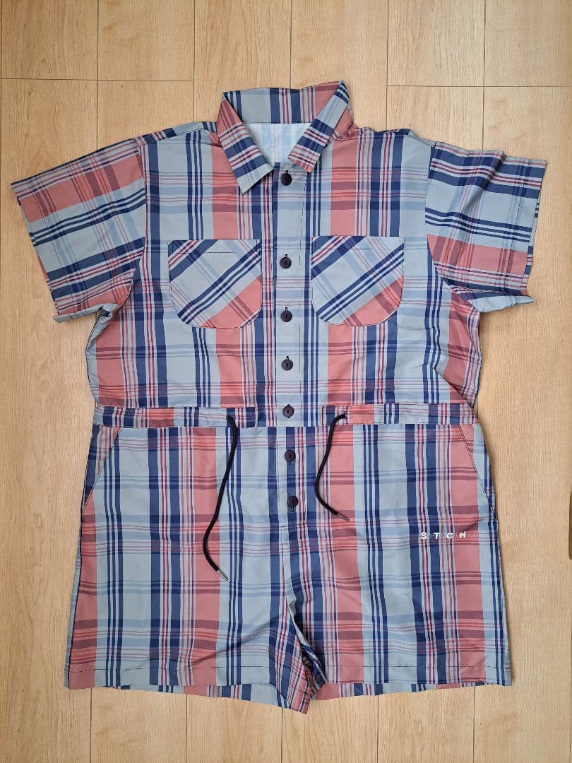 ANTIQUA GOLF STCH レトロチェック柄サロペット サロペット