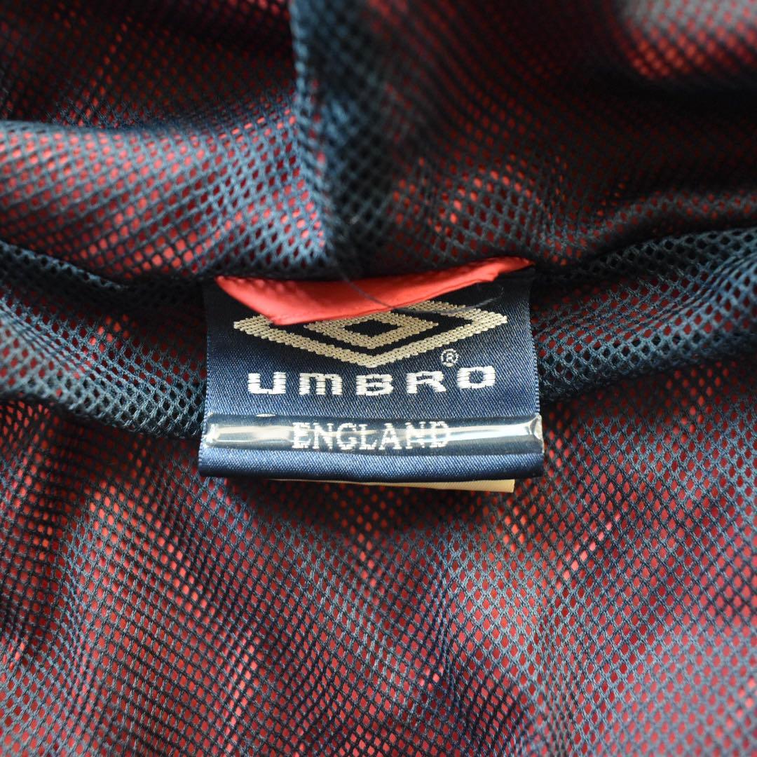 00s UMBRO イングランド代表 ナイロンジャケット フード 赤　ベッカム期
