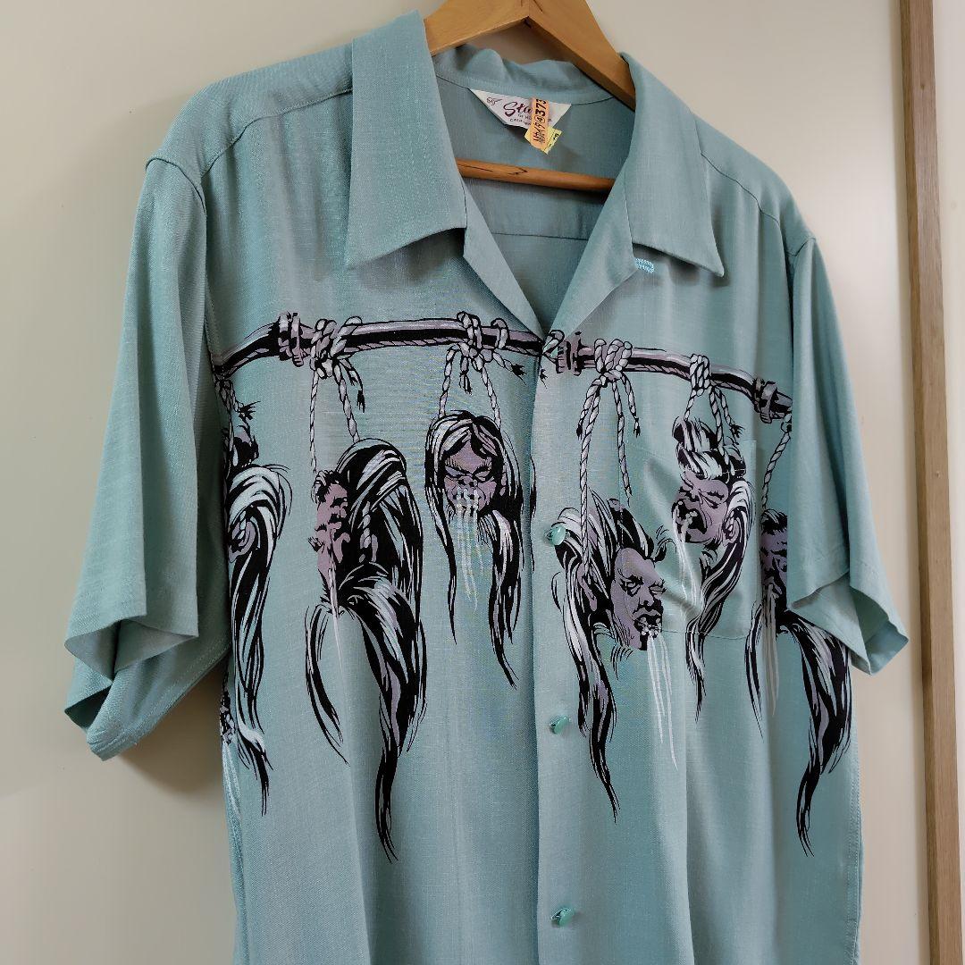 STAR OF HOLLYWOOD シュランケンヘッドレーヨンシャツsize M
