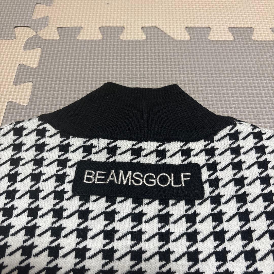 BEAMS GOLF ハウンドトゥース モックネックニット 千鳥格子 2024年