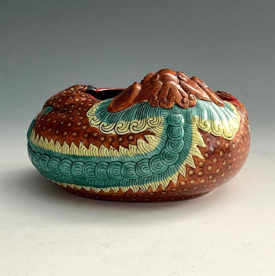 唐物 粉彩獅子形水洗 大清乾隆年製 款 中国美術 古玩 SN813