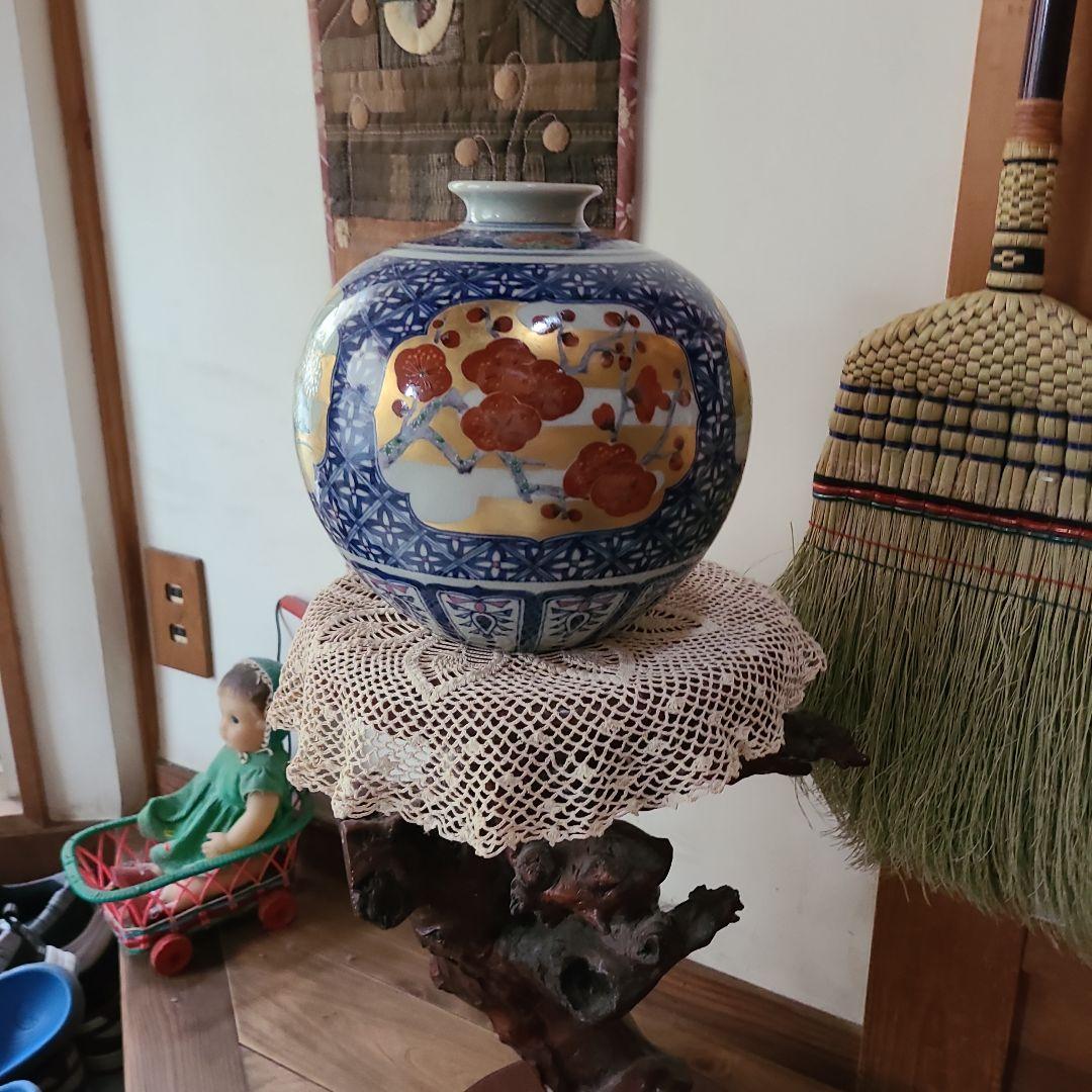 【染錦】四季折々の壺 金彩色絵 飾壺