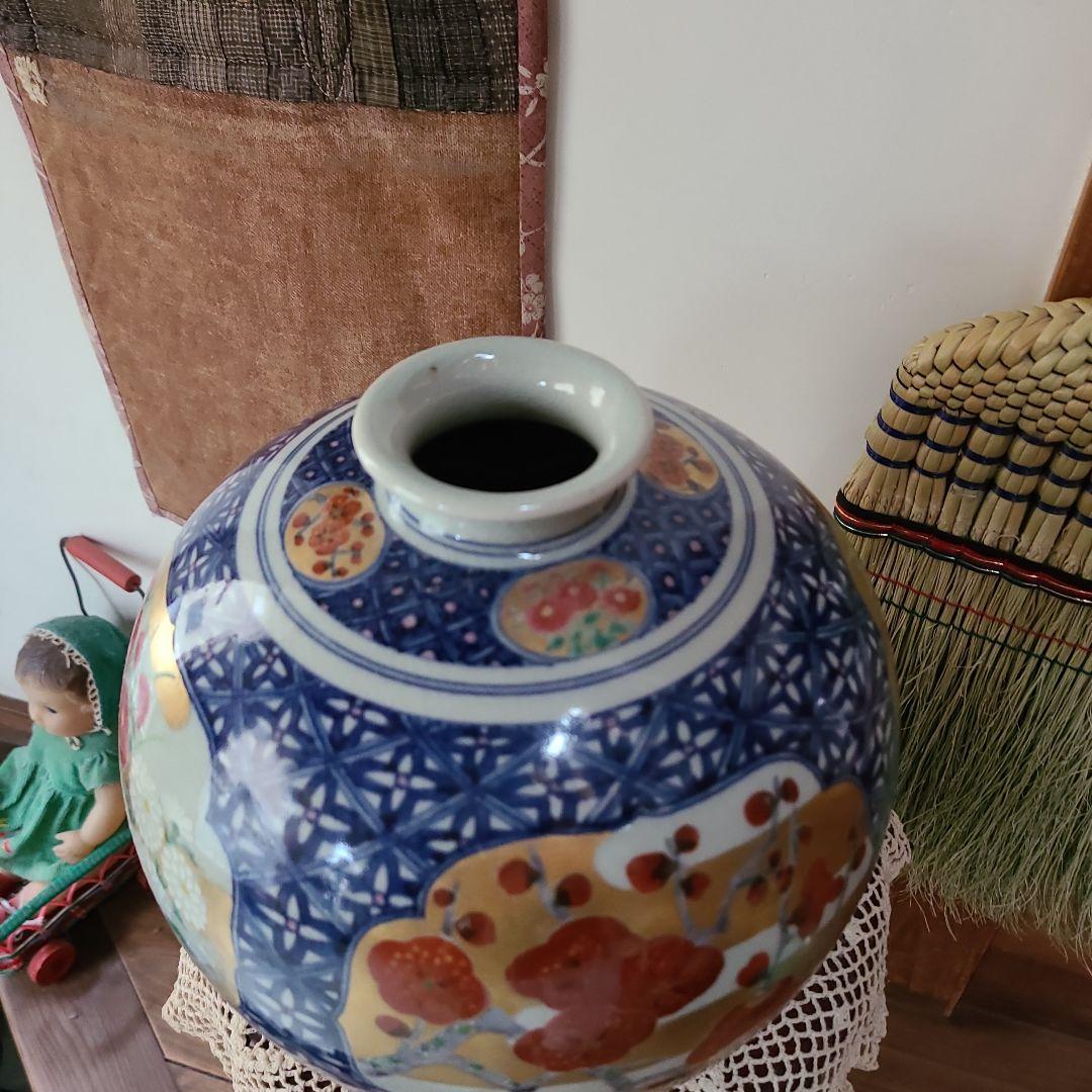 【染錦】四季折々の壺 金彩色絵 飾壺