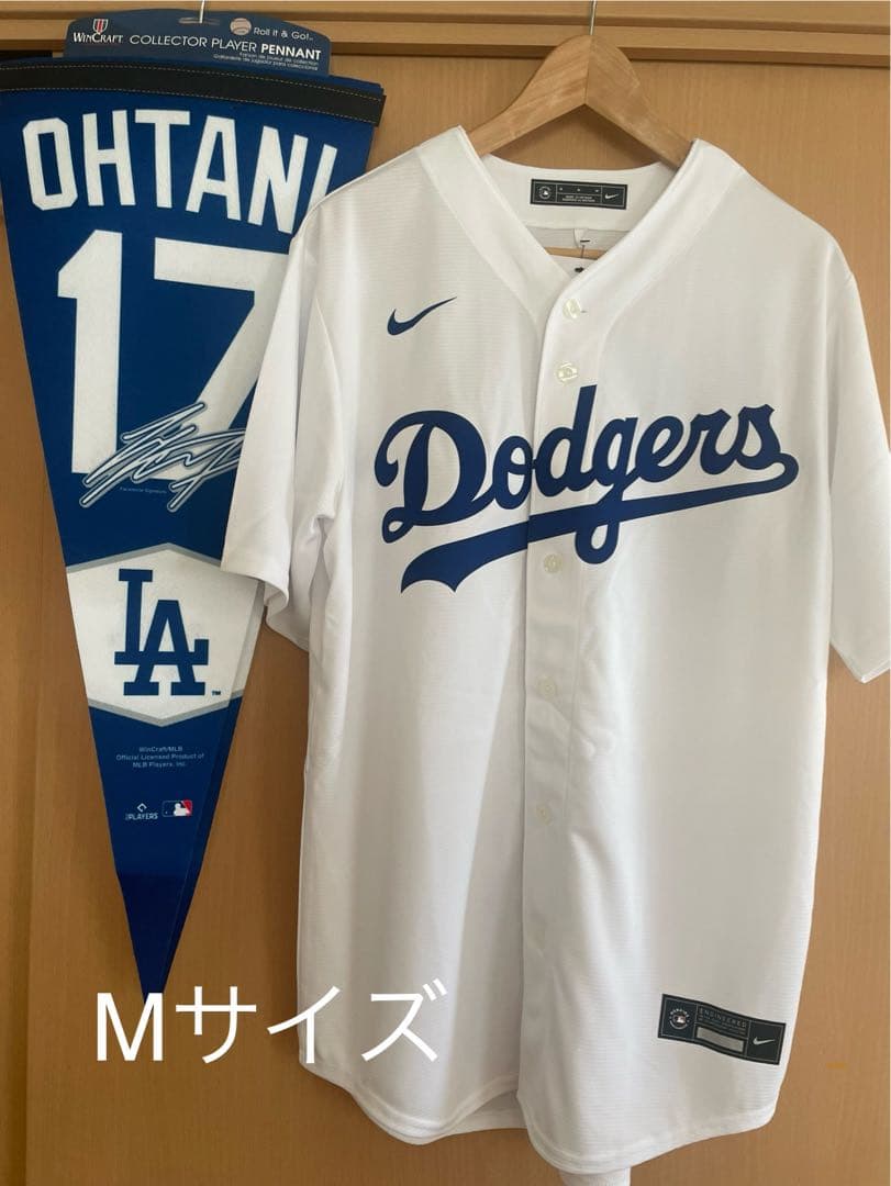 ★現地購入ペナント付き！ドジャース大谷翔平選手公式ユニフォーム Mサイズ