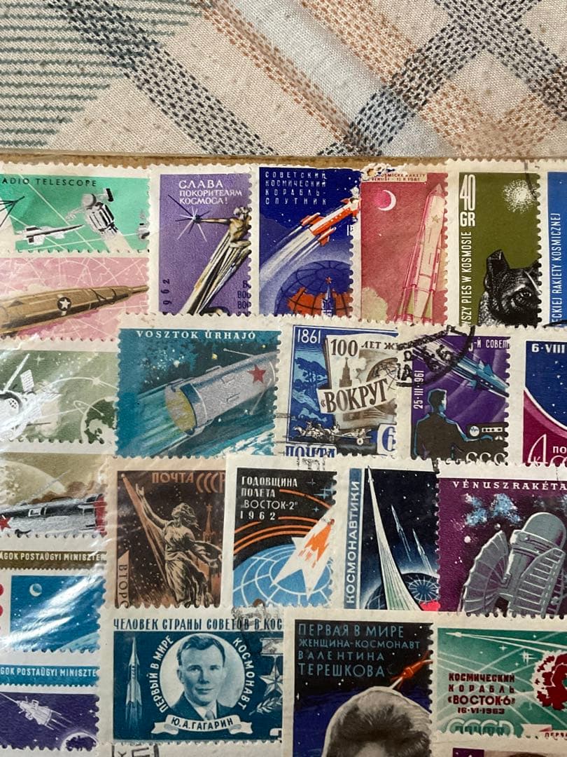 ソビエト連邦　宇宙計画使用済み切手セット　50枚ほどの詰め合わせ。USSR。