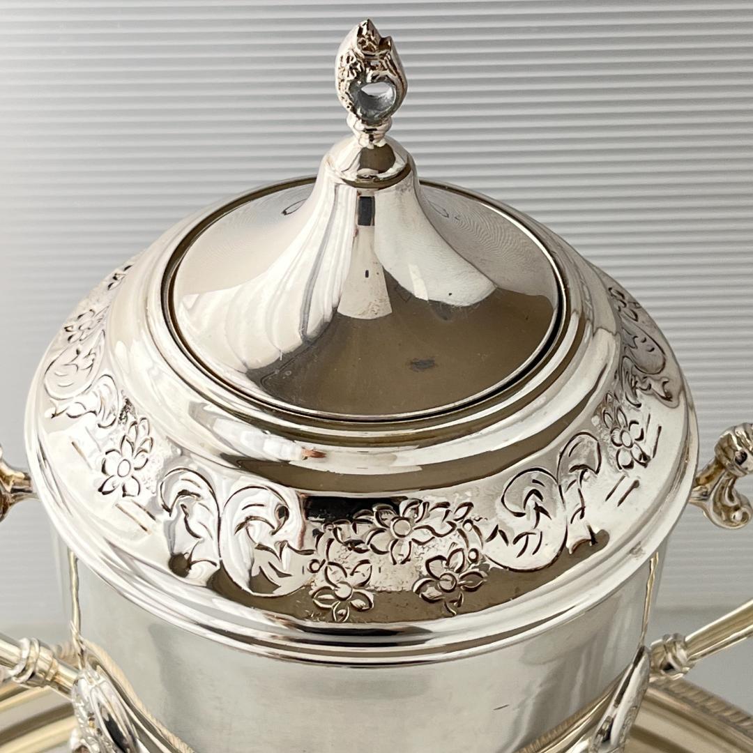 【サモワール】フローラル 【シルバープレート】バナー ホットウォーターサーバー