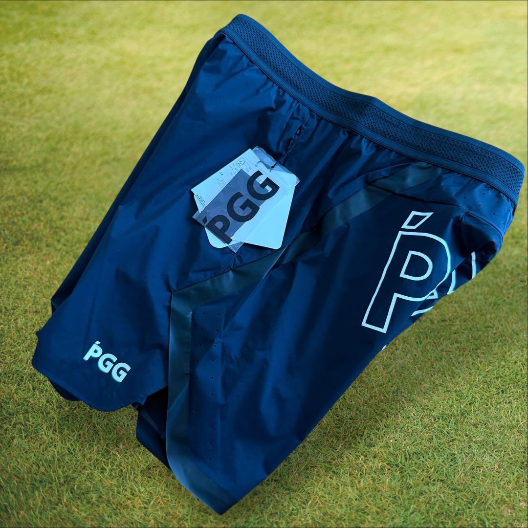 現行モデル　パーリーゲイツ　PGG ハーフパンツ　短パン　紺　黒　3 S〜M相当