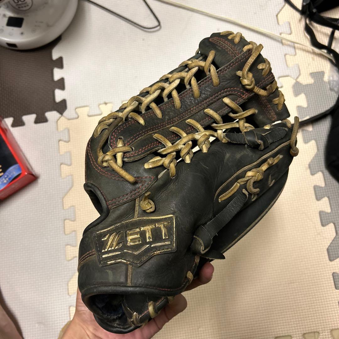 ゼット 硬式グローブ 黒 ベージュ 外野用