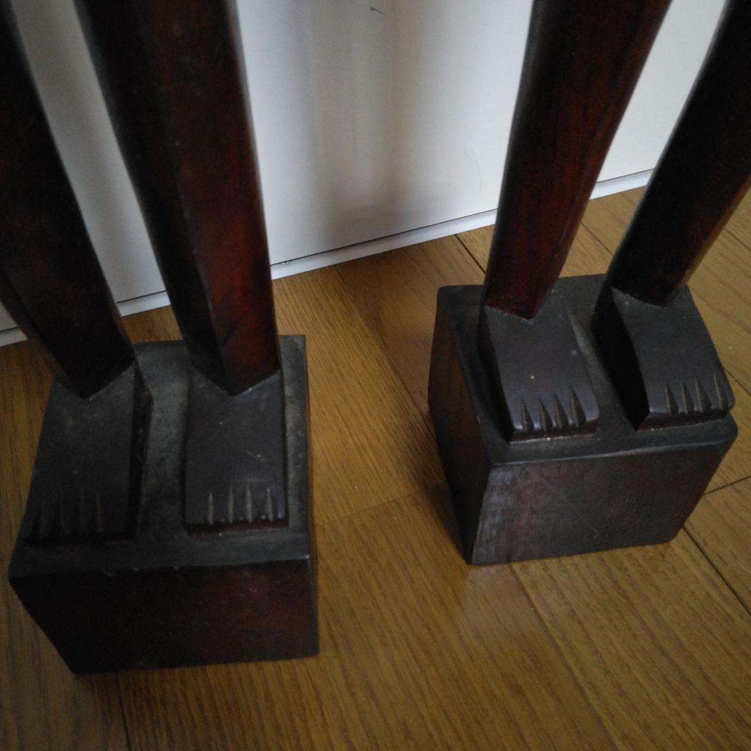 1381　人形　２体セット　木彫り、人形、木