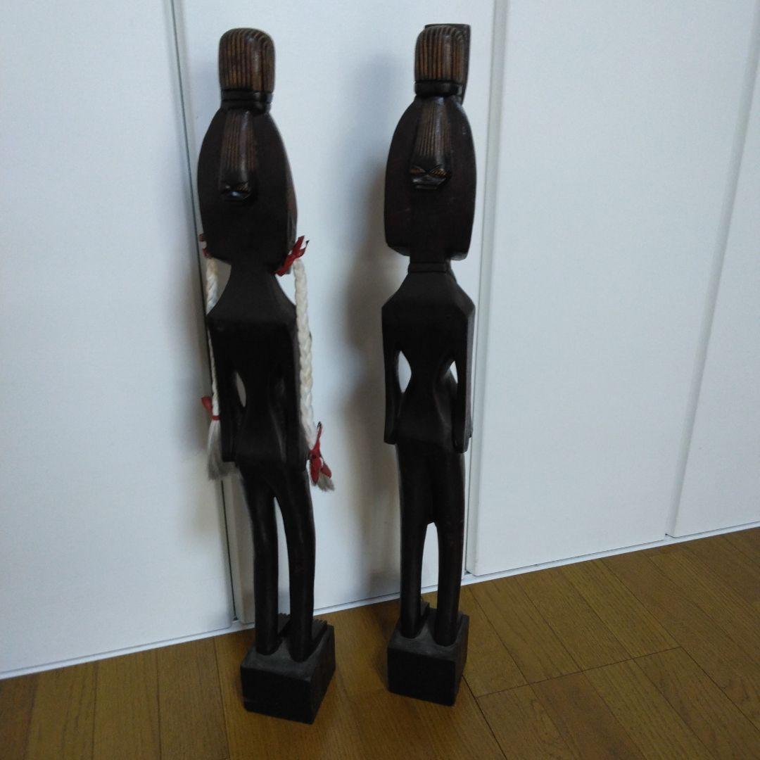 1381　人形　２体セット　木彫り、人形、木