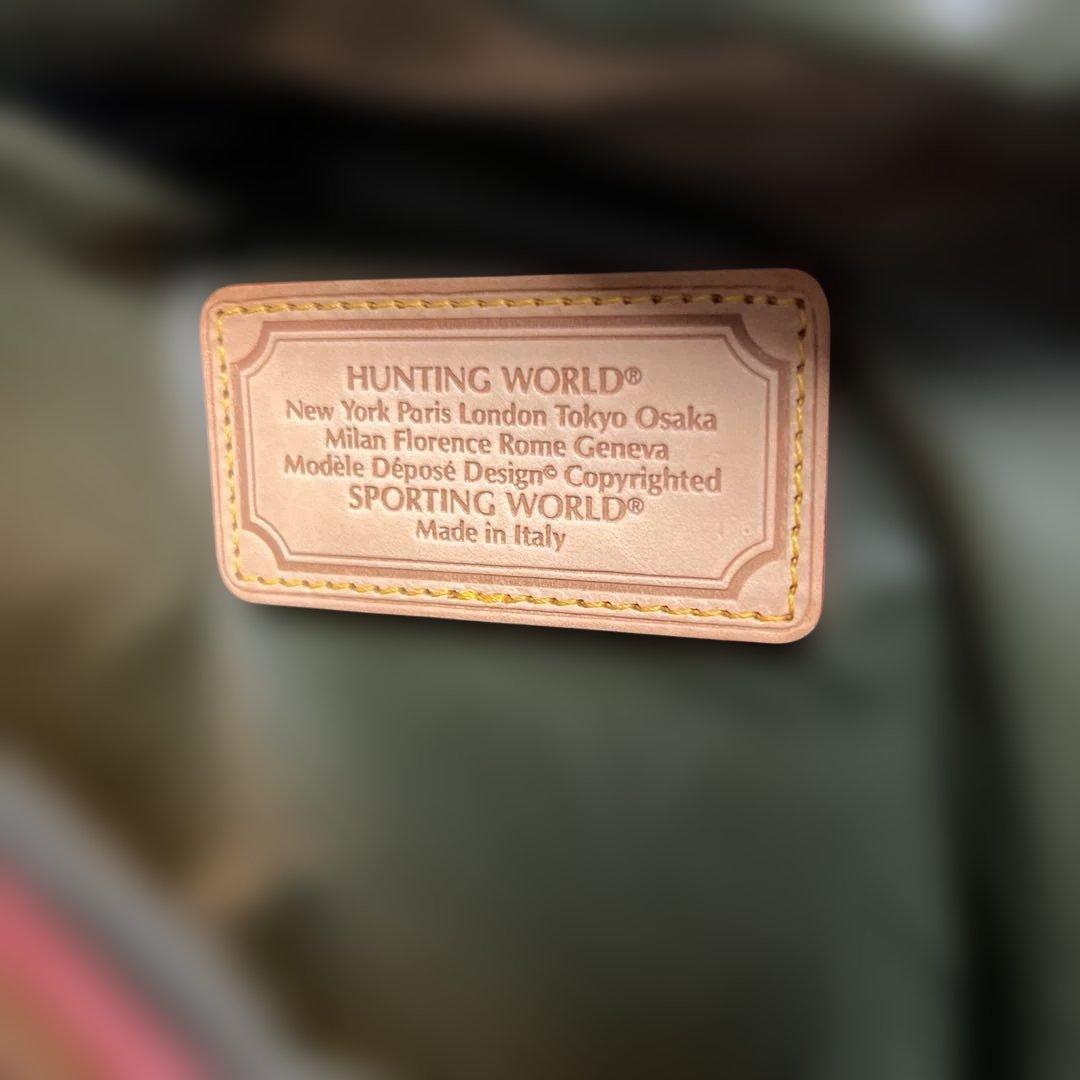 HUNTING WORLD ボストンバッグ バチュークロス モスグリーン 大容量