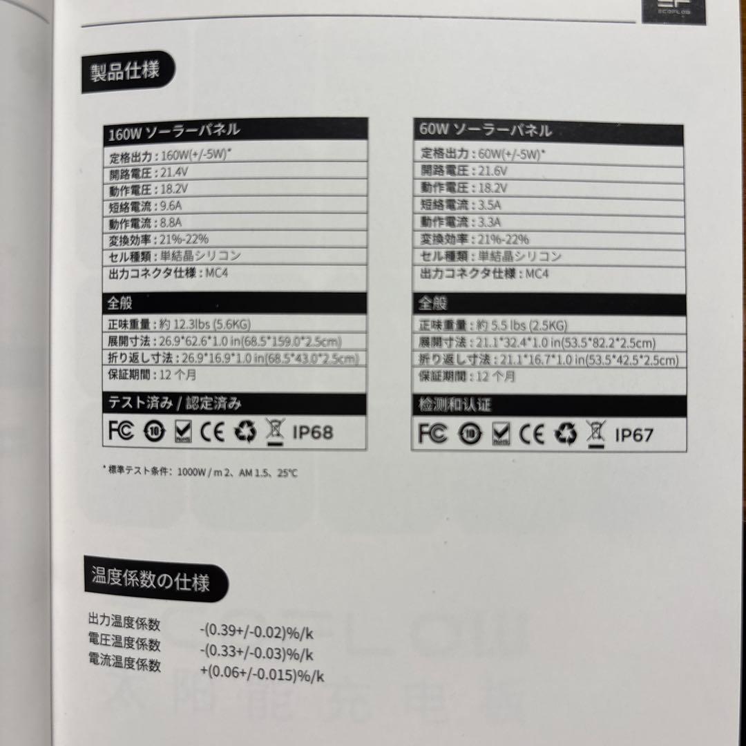 ECOFLOW ソーラーパネル 160W