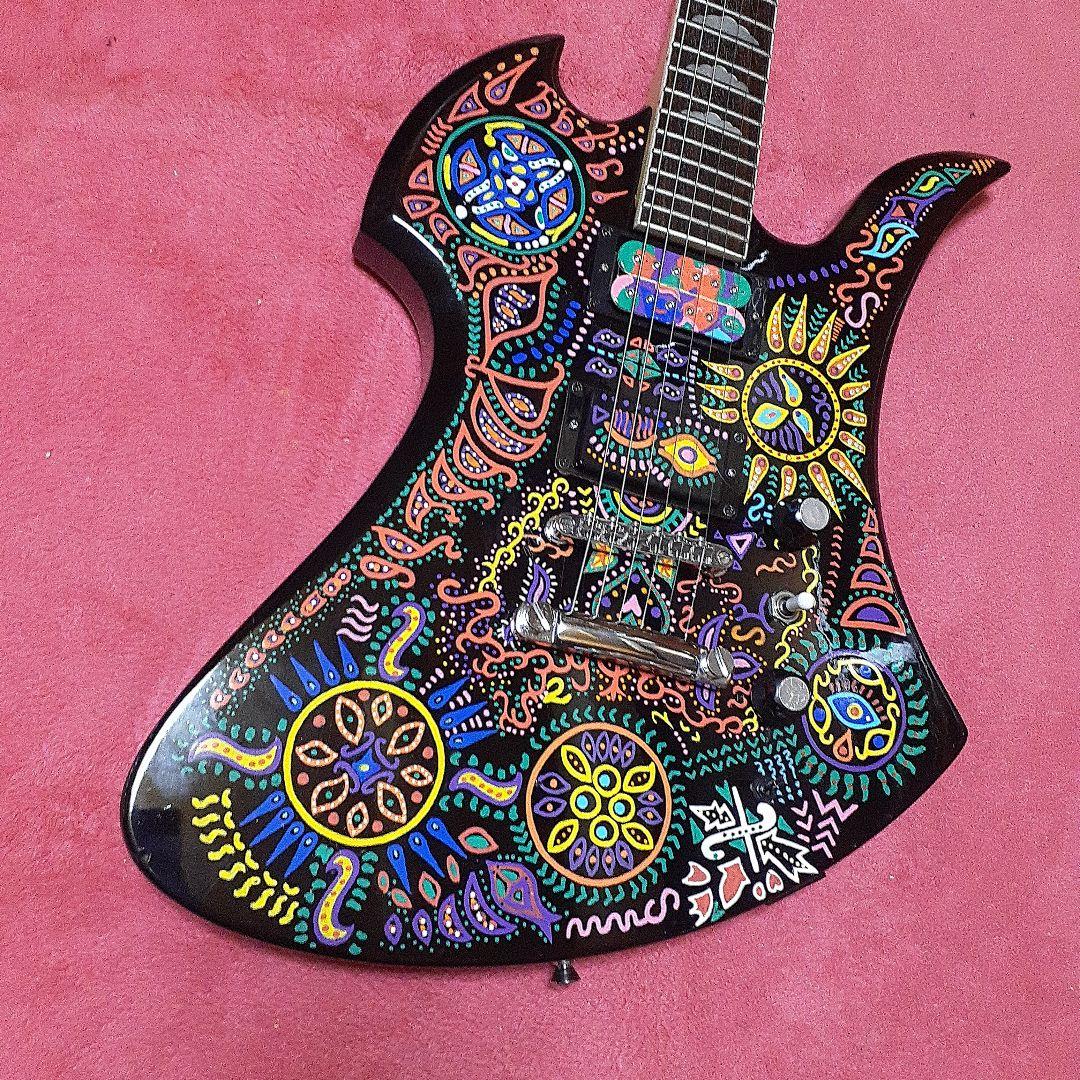 【良・美品】サイケペイント・hideモデル。モッキンバード。ソフトケース付属。